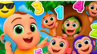 🐵🛏️ Five Little Monkeys | Jumping on the Bed Song | Fun Counting Rhyme for Kids & Toddlers 🎶