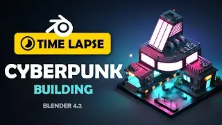 Blender Diorama Modeling Timelapse - Cyberpunk Building