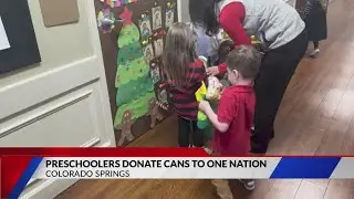Springs preschools donate canned food to Native charity