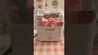 Building a surprise skincare organizer gift basket for one of my best friends🤍🎀🍰