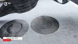 Round knife cutting carbon fiber cloth #trustercnc