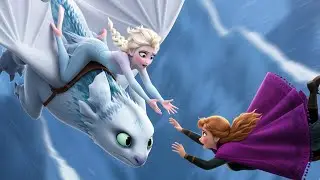 🐲Elsa & Anna&rsquo;s Epic Ride: Fire Dragon vs Ice Dragon!🔥❄️🐉