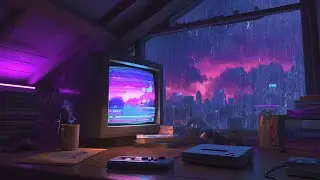 Nighttime Focus Session 🌙 with Gentle Lofi Beats 🎧 and Rain Ambience for Calm Productivity