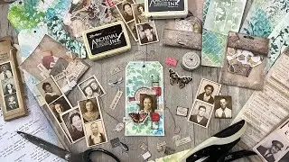 Tag Time - collaging over an embossed stencil background