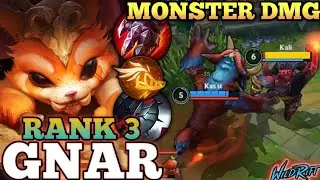 GNAR MONSTER IN TOPLANE MVP PLAY! BEST META BUILD ABUSE - TOP 3 GLOBAL GNAR BY Kas st - WILD RIFT