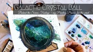 Galactic Crystal Ball - Watercolor Painting