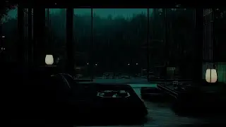 Dark Bedroom Rain Sounds (No Ads)  - Calm Garden Night Ambience for Deep Sleep
