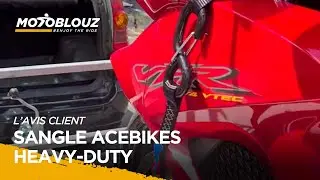 Lo&iuml;c, client Motoblouz, pr&eacute;sente la SANGLE ACEBIKES HEAVY-DUTY