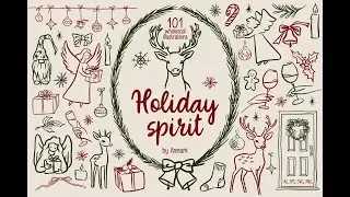 Whimsical Line Art Christmas Hand Drawn SVG Illustrations Stock Graphics Download