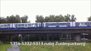 RET Metro Combi Type B (5356-5332-5313) nabij Zuiderparkweg richting Rotterdam Centraal
