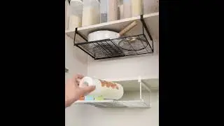 Under-Cabinet Telescopic Spice & Wrap Organizer Basket #KitchenGadget  #homeorganization