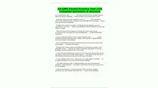 GA DMV Permit Practice Test 170 Complete Questions  Answers1