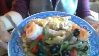 Sauted Flounder with Shrimp, stuffing, sweet potatoe, and a nice assortment of veggies