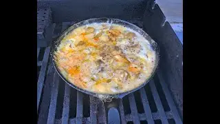 Creamy Cheesy Potatoes grilled on the Weber Spirit