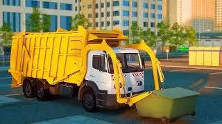 Dessin anim&eacute; &eacute;ducatif en fran&ccedil;ais pour enfants. George - camion poubelle. Recyclage des ordures