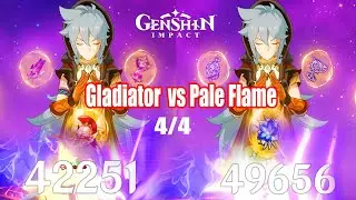 Pale Flame vs Gladiator 4 Set Razor Damage Comparison - Genshin Impact