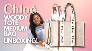 CHLOÉ WOODY TOTE LARGE BAG! 2022 UNBOXING & FIRST IMPRESSIONS! | #DKBReviews #Chloé #Chloétotebag
