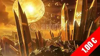 Golden Crystal Spires &mdash; Giant Sun Horizon &bull; HD Stock Footage