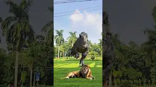 Who's the Real King #shorts #dinosaur #lion #video