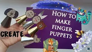 Finger Puppets with paper. Craft for kids.Animals.Handwerk.Manualidades para ni&ntilde;os. शिल्प.دمى الإصبع