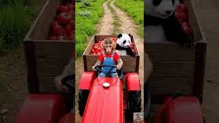 🐒🍅💥 Обезьянка НаНа собирает помидоры и спасает панду, застрявшую в глубокой яме! 😱🐼