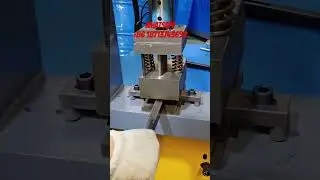 Semi automatic single station hydraulic square tube punching machine, manufactured in China.