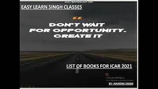 Important Books & Strategy for ICAR-2021 | Must Watch | By Nandini Singh