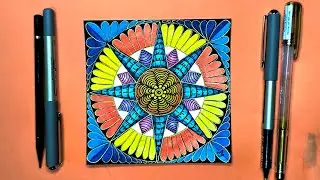 Gorgeous Geometric Zentangle Star Creation || Design Your Own Beautiful Zen Tangle Card