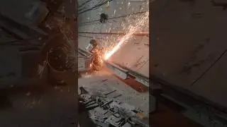 Rail cutting process #minivlog #metroproject #ytshort