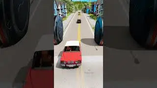 Police vs Bollards #1 #beamngdrive #shorts
