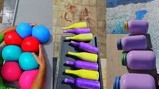 🔥🍾Throwing Bottle On Stairs | 🇺🇲Crushing crunchy & soft things | Glass bottle breaking