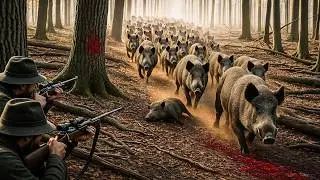 Gr&ouml;&szlig;te Wildschweinherde entdeckt &ndash; Unglaubliche Aufnahmen von der Jagd!