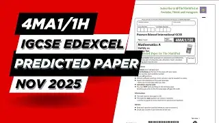 Predicted Paper IGCSE Edexcel Maths A | Higher Paper 1 4ma1/1h | Nov 2025 | Walkthrough
