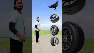 Rolling wheels 🛞 to birds 🐦 lvfx funny magic game #shorts #vfx #funny