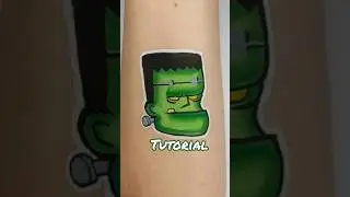 How to paint Frankenstein 💚 easy tutorial for facepaint #facepaintingtutorial #facepainting