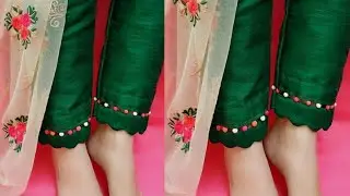 Palazzo Pant Design / Latest And Unique Trouser Bottom Design with Potli Buttons /Pant Bottom Design