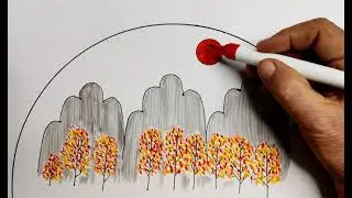 Amazing hand shape drawing ideas | How to draw a rock scenery