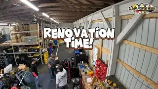 How we set up our shop for storing Christmas lights in the off season.