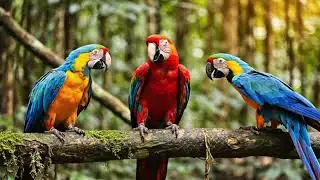 Colorful Amazon Birds 4K | Relaxing Rainforest Nature Film with Calm Jungle Sounds