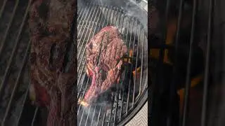 cowboy steak on the weber kettle #bbq #cooking #grill