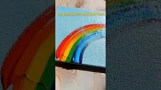 let's paint a rainbow 🌈 in one stroke || Rainbow painting #painting#nature#drawing#viralvideo#shorts