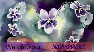 How to use masking fluid & watercolour | Native violet heart wreath