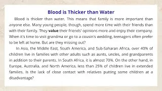 Blood is Thicker than Water | Listening Skill | B1 | All English 4U