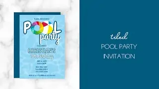 Tiled Pool Party Invitation