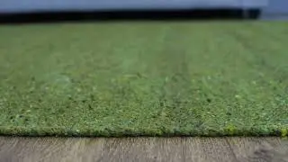 Hand Woven Cotton & Polyester 5'x8' Area Rug Solid Green