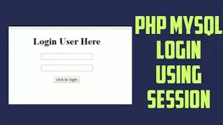 Login using PHP with session 