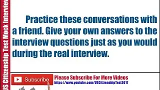 US Citizenship Test 2018 Mock Interview