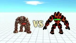 Lava Golem vs Stone Golem Burning | Animal Revolt Battle Simulator