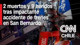Fatal accidente de trenes en San Bernardo: Vagón quedó encima de convoy de carga