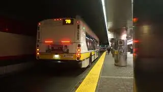 MBTA Bus: Arlmont Village bound XDE40 1989 Rt.78 at Harvard Bus Tunnel Upper Level